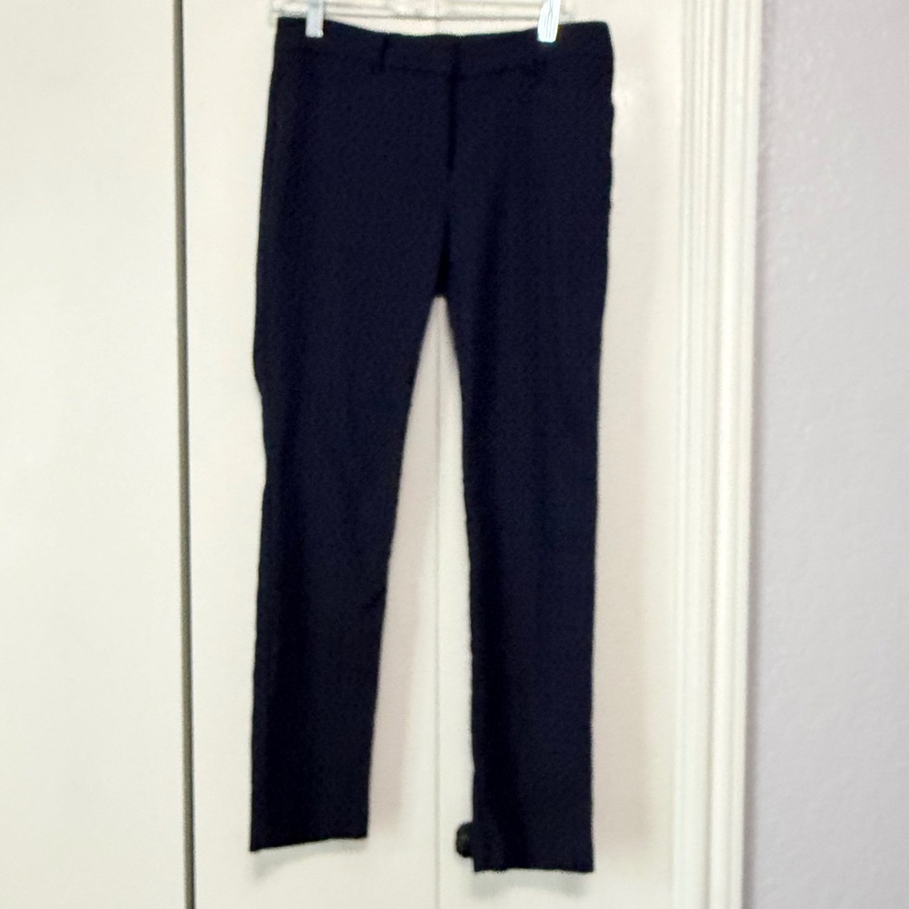 Mario Serrani Italy Womens Navy Blue Black Diamond Geometric Dress Pants Size 8